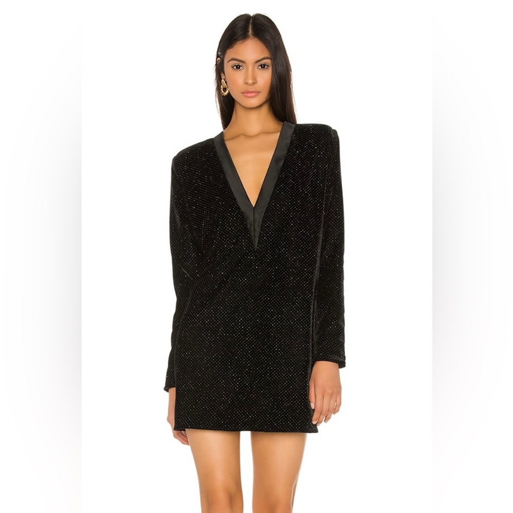 Velvet embellished Mini Dress